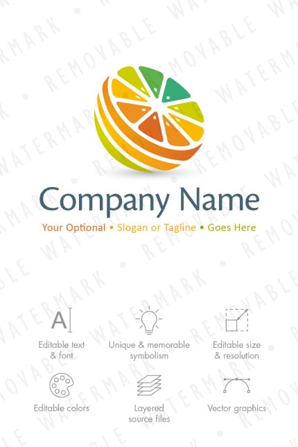 Template #66823 Healthy Fruit Webdesign Template - Logo template Preview