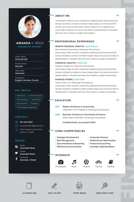 Template #66868 Resume Professional Webdesign Template - Logo template Preview
