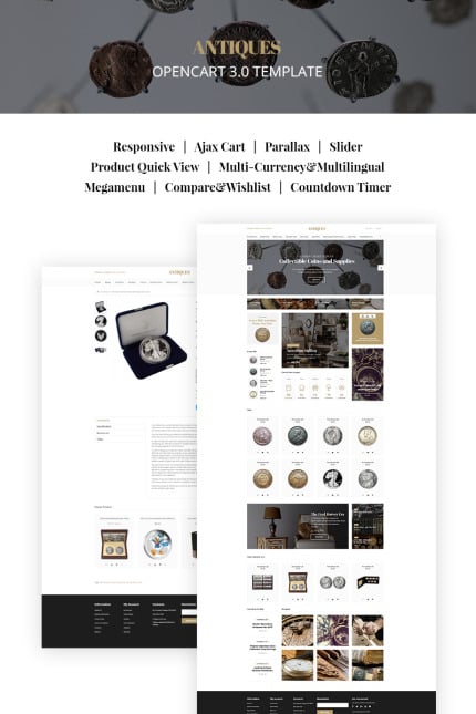Template #66883 Coins Antiques Webdesign Template - Logo template Preview