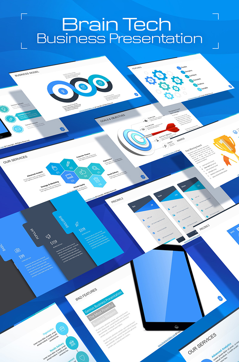 "BrainTech PPT Slides For Consulting Business" - PowerPoint шаблон №66803 - скріншот