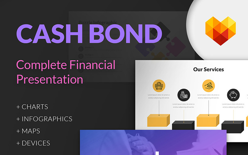 Cash Bond - Financial Presentation PowerPoint template PowerPoint Template