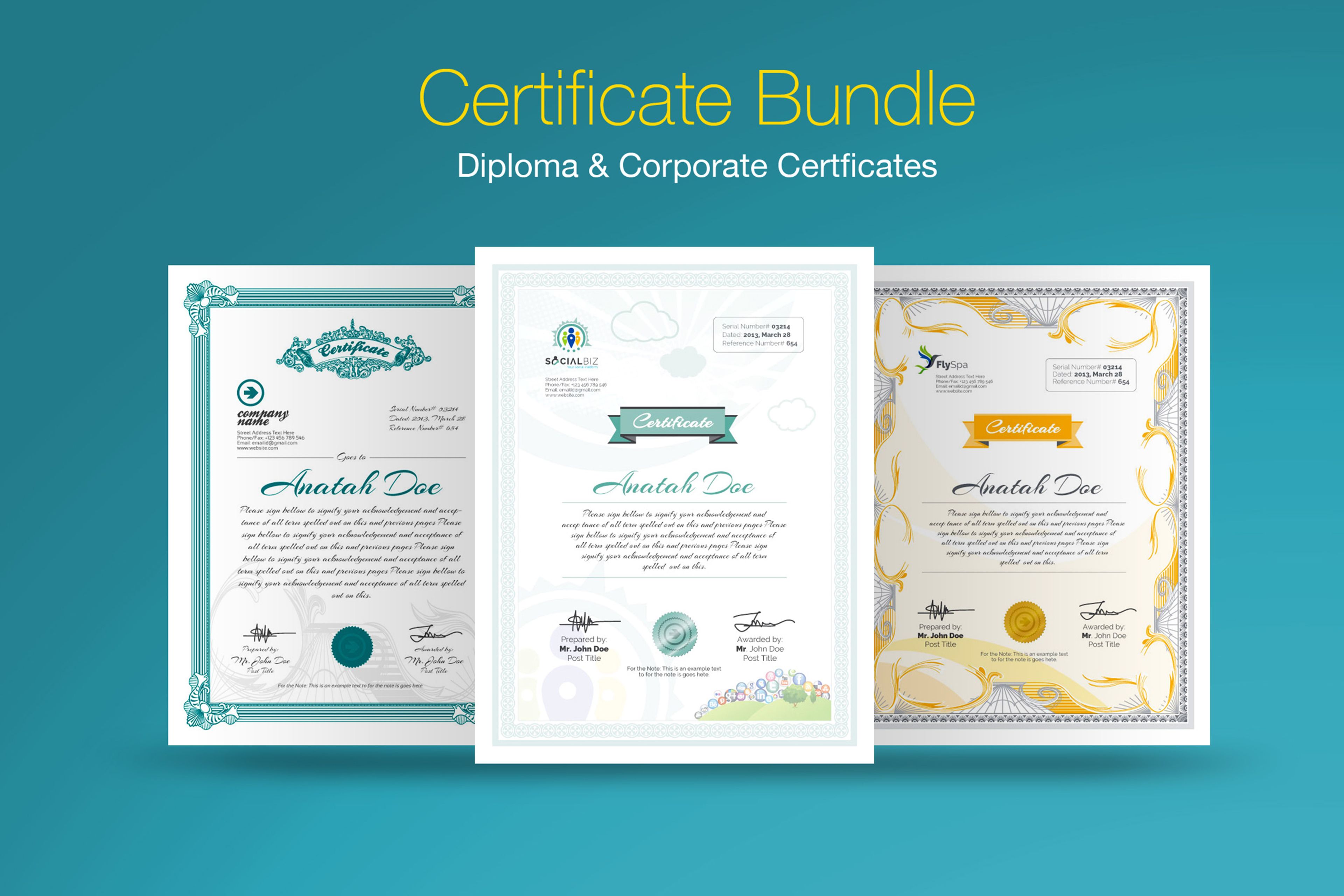 Diploma Certificate Bundle Certificate Template 66892