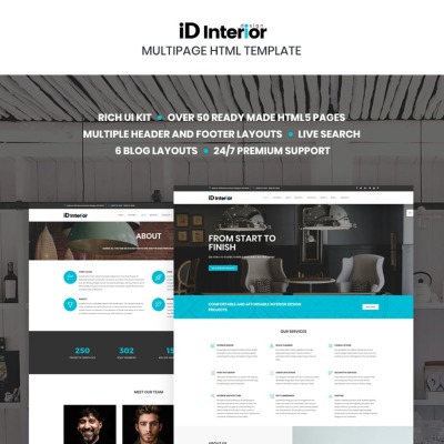 iD Interior - HTML5 šablona na téma Interiérový design #66865