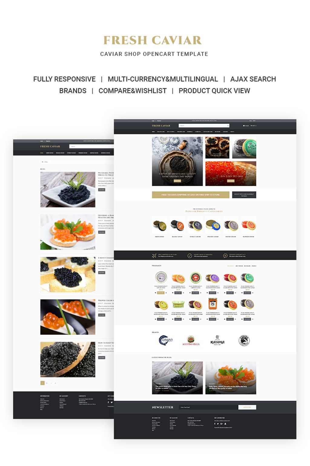Reszponzív Fresh Caviar - Caviar Shop OpenCart sablon 66804