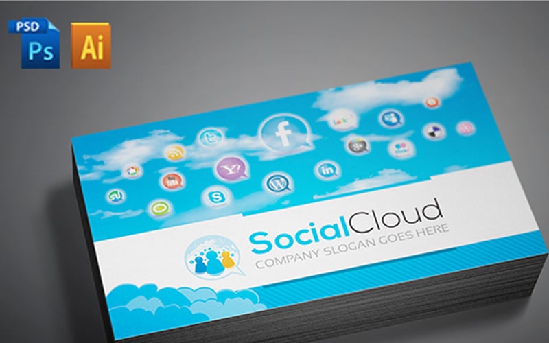 Social Media Business Card - Corporate Identity Template