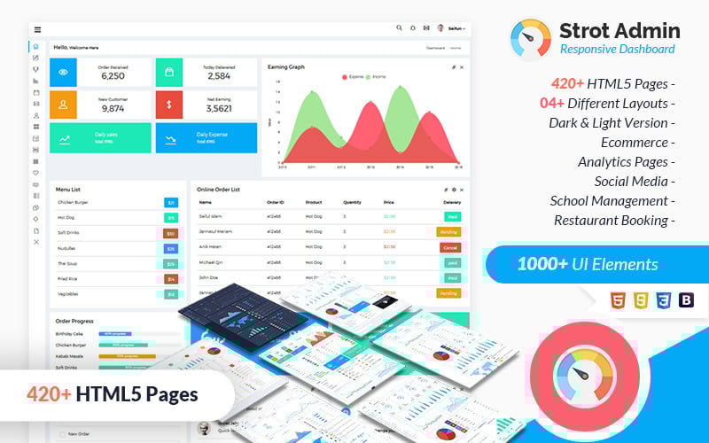 Strot - Responsive Dashboard Admin Template