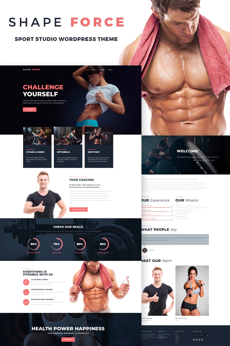 Tema De WordPress "ShapeForce - Sport Studio" #66818