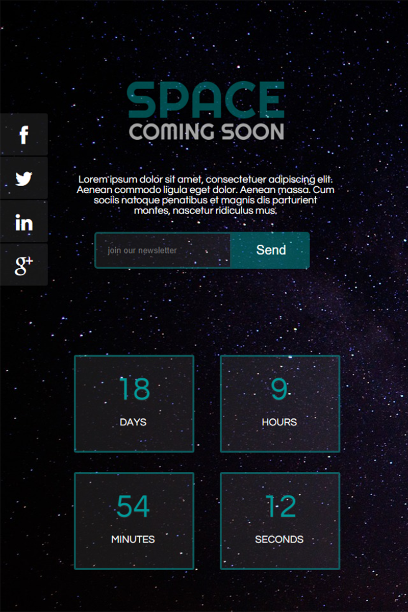 Space Coming Soon Specialty Page