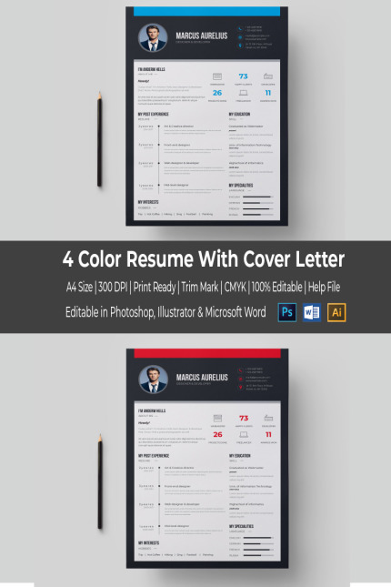 Template #66966 Resume Template Webdesign Template - Logo template Preview
