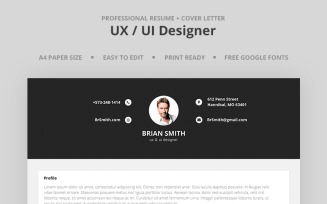 Brian Smith - UX/UI Designer Resume Template