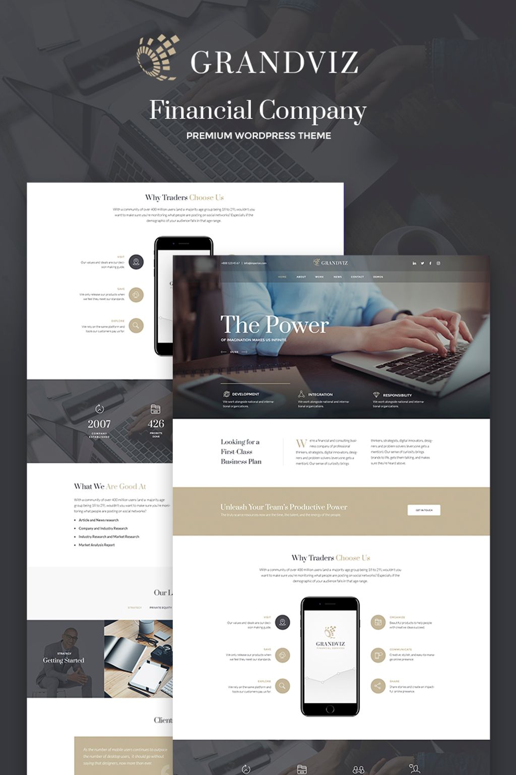 Grandviz - Financial Company Premium WordPress Theme - screenshot