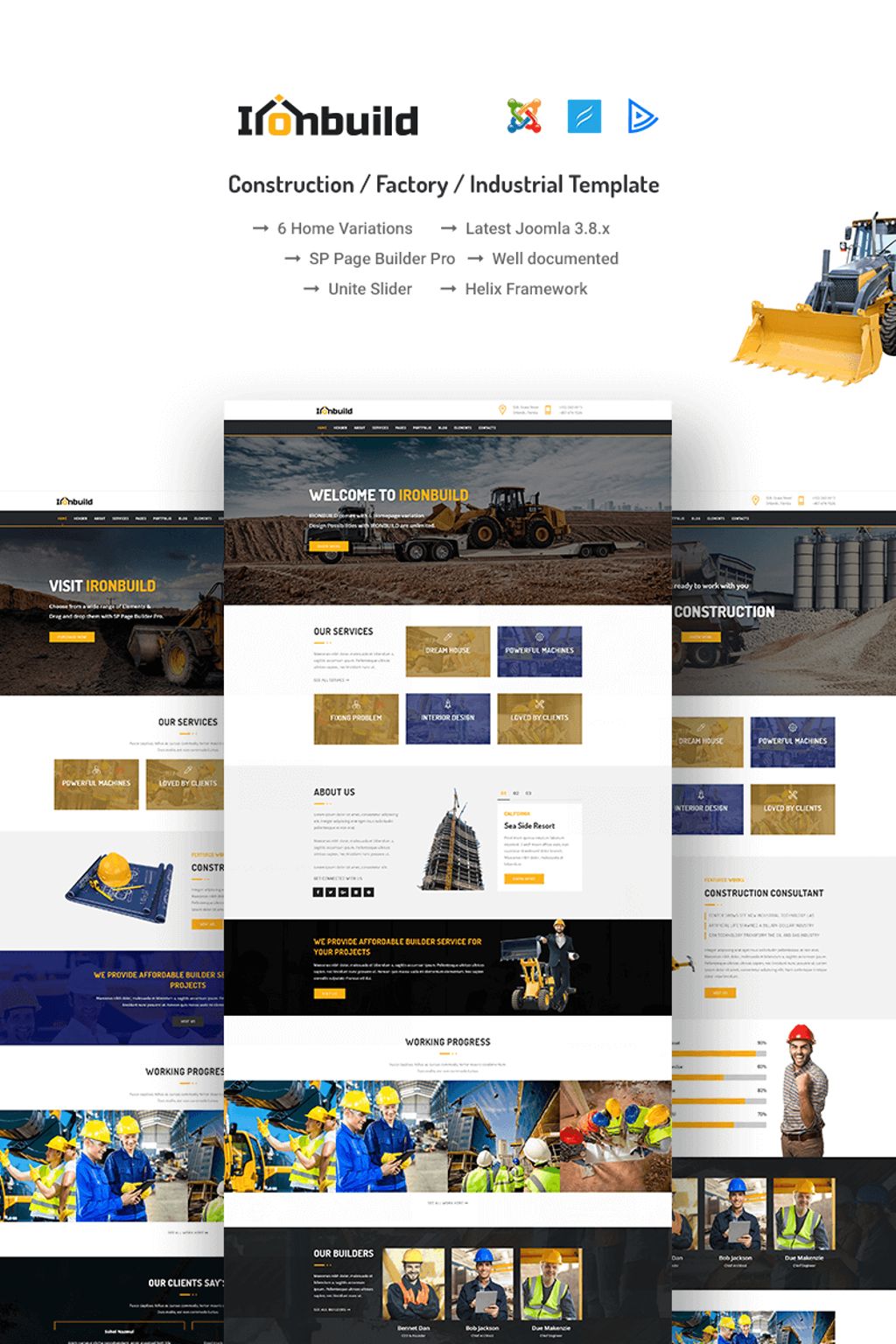 "Ironbuild - Construction / Factory / Industrial" thème Joomla adaptatif #66982