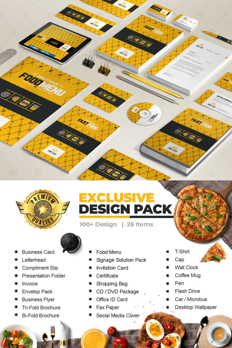 Plantilla De Identidad Corporativa "Stationery Mega Branding Identity Design For Fast Food Agency or Company" #66977