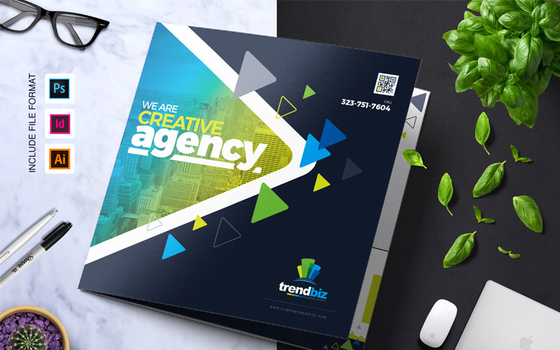 Square and Tall Tri-Fold Brochure | InDesign, PSD and EPS File Formats Corporate Identity
