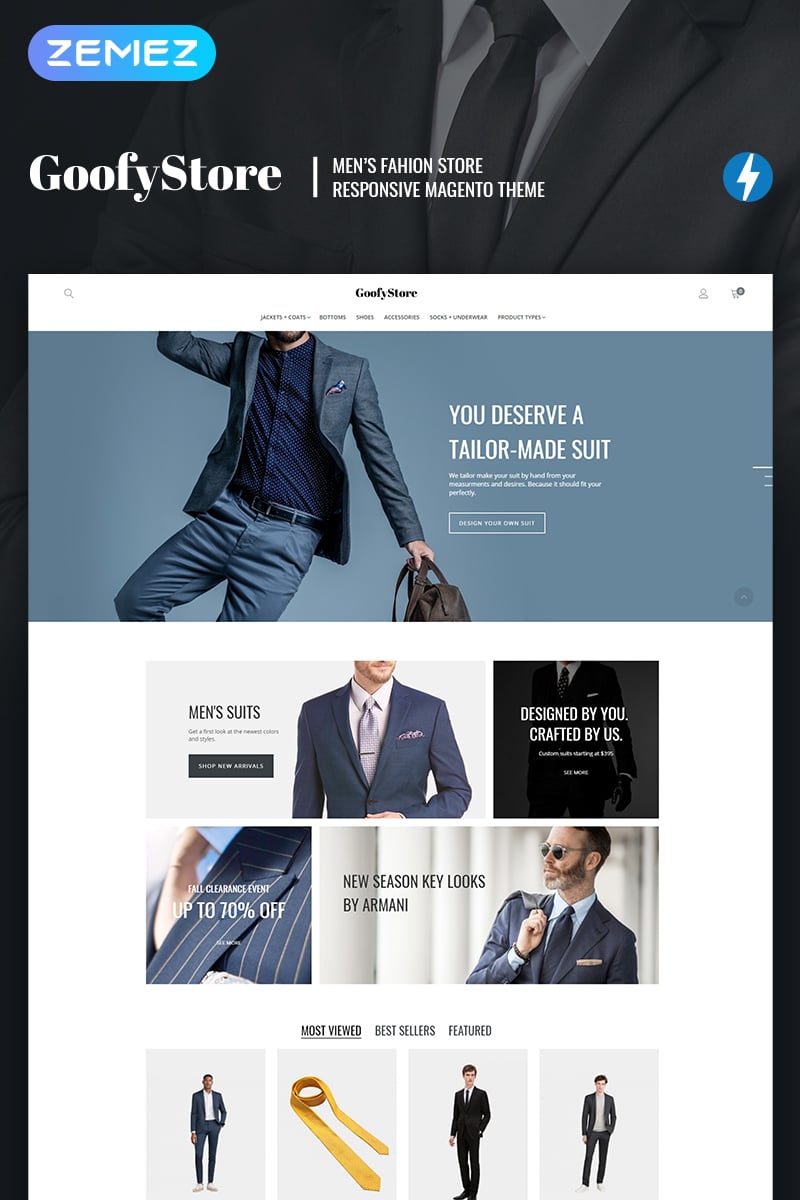 Szablon Magento GloStore - AMP Men's Fashion #66904 - zrzut ekranu