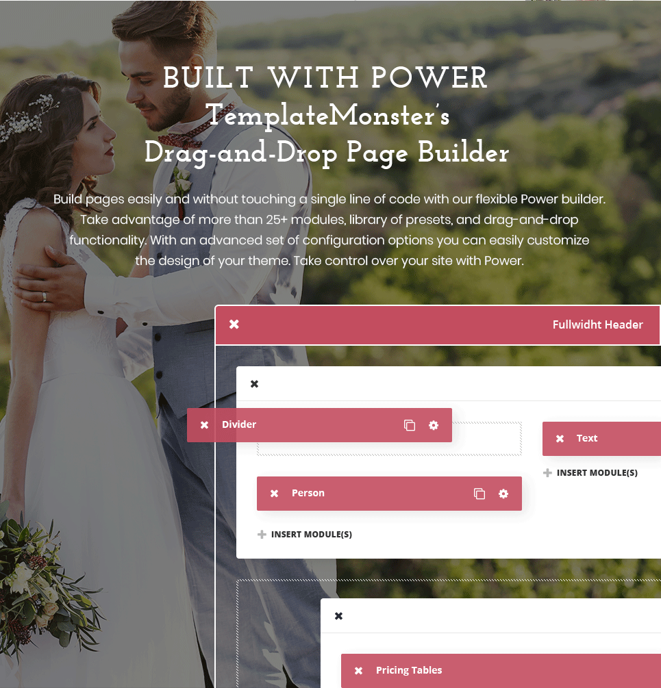 Jen + Ben - Wedding Planner Motyw WordPress Elementor - Obraz funkcji 2