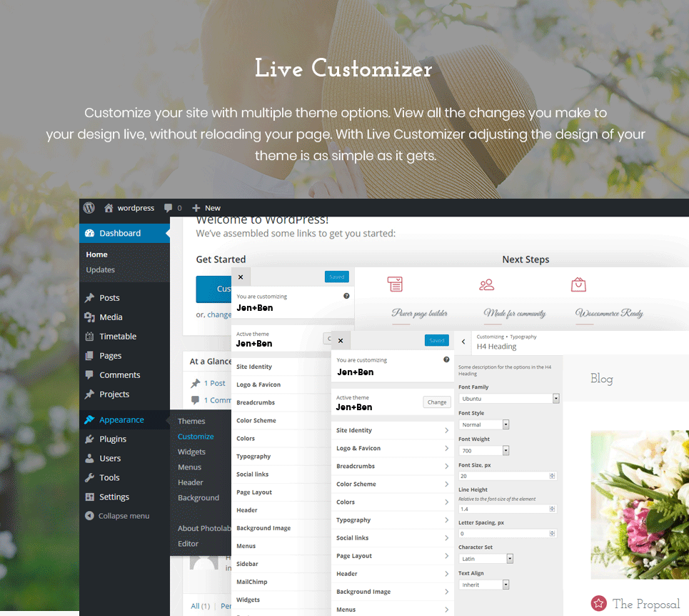 Jen + Ben - Wedding Planner Motyw WordPress Elementor - Obraz funkcji 6