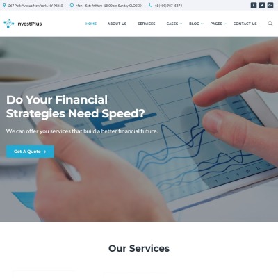 Invest Plus - Investment Company HTML5 Premium Website Template #67002