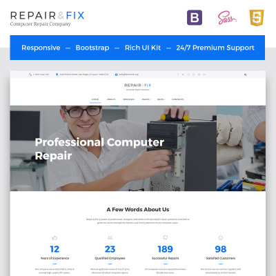 Responsywny szablon strony www Repair Fix - Computer Repair Company HTML5 #67003 #67003