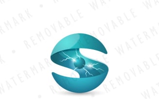 S Abstract Spark Sphere Logo Template