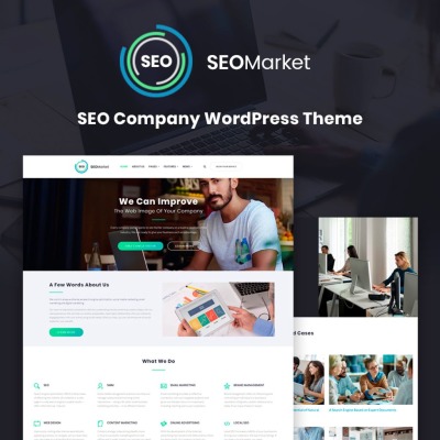 "SEOMarket - SEO Website" - адаптивний WordPress шаблон #67045