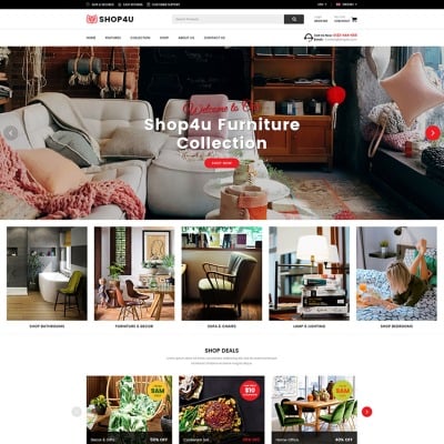 Shop4U - Furniture Responsive Magento Theme #67011