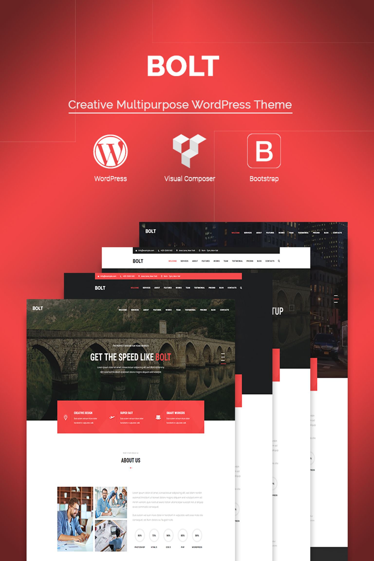 Bolt - Creative One page Portfolio Tema WordPress №67176 - screenshot