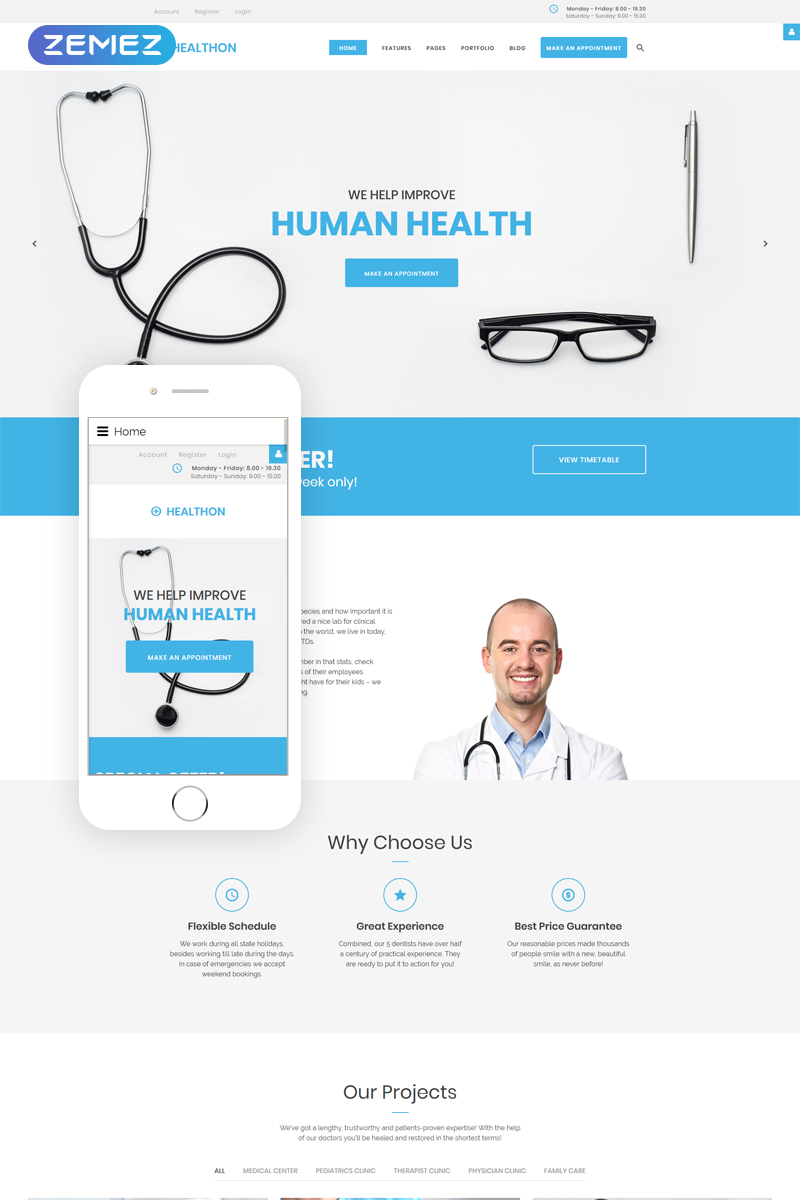 Healthon - Hospital Clean Joomla Template - screenshot