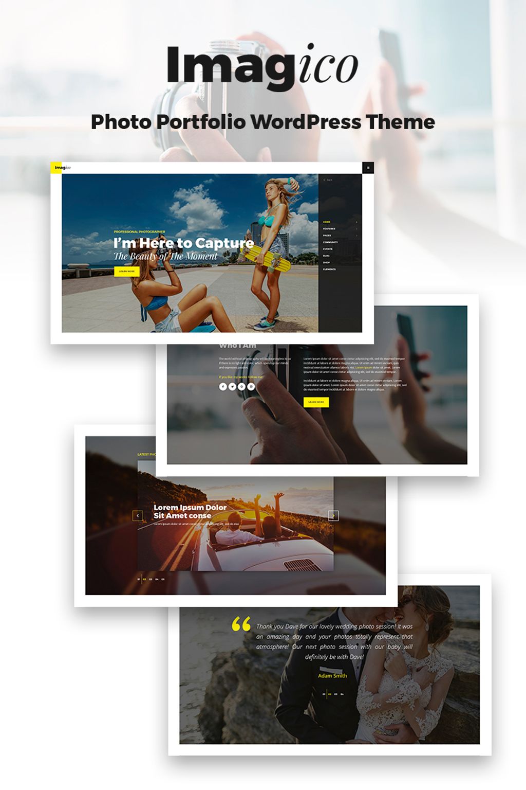 Imagico - Photographer Portfolio Tema WordPress №67174 - screenshot