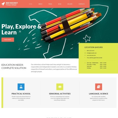 Red Rocket - Primary School Template Joomla №67175 #67175