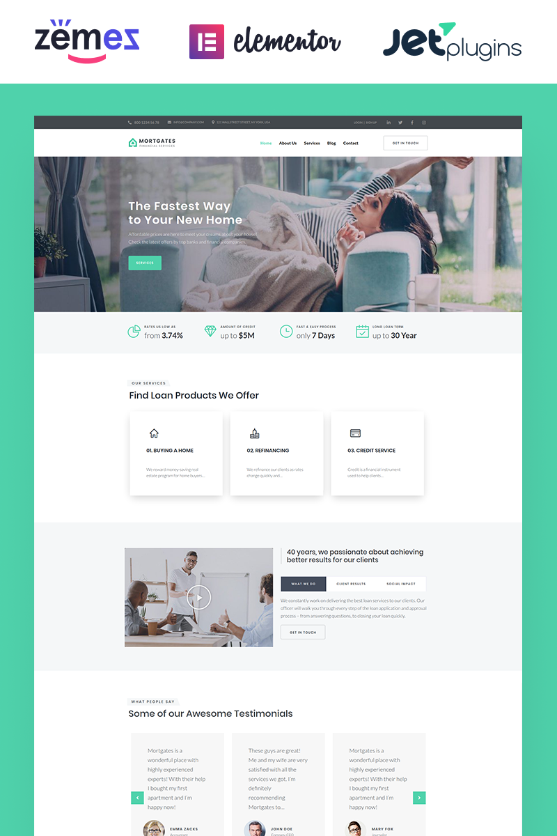 Responzivní WordPress motiv "Mortgates - Financial Services" #67116