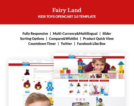 Faury Land - Kids Toys & Clothes OpenCart Template