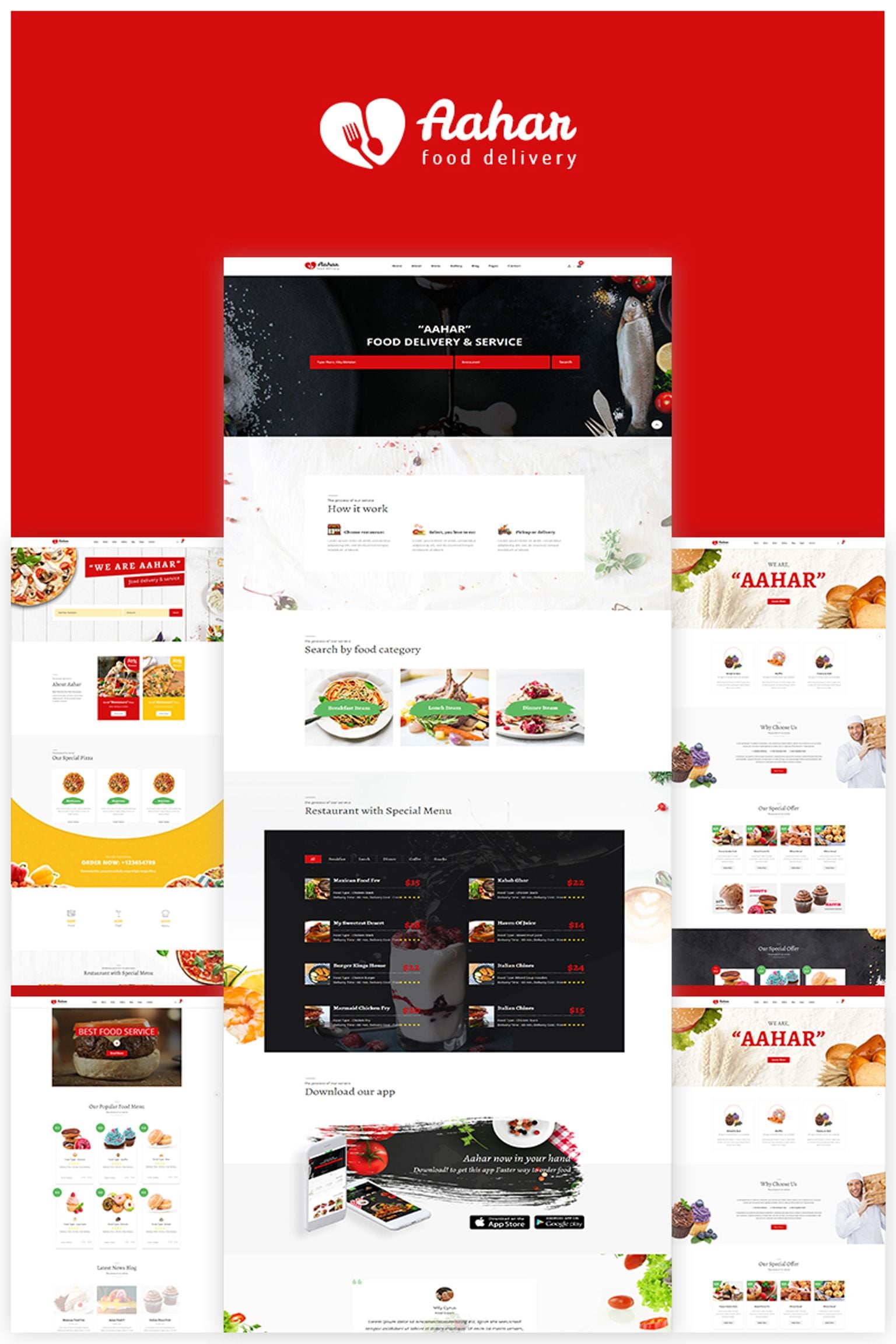 Aahar Food Delivery Bootstrap4 Website Template 67272