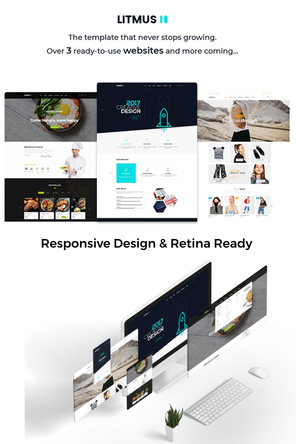 Bootstrap Šablona webových stránek "Litmus - Creative Multipurpose" #67299 - screenshot