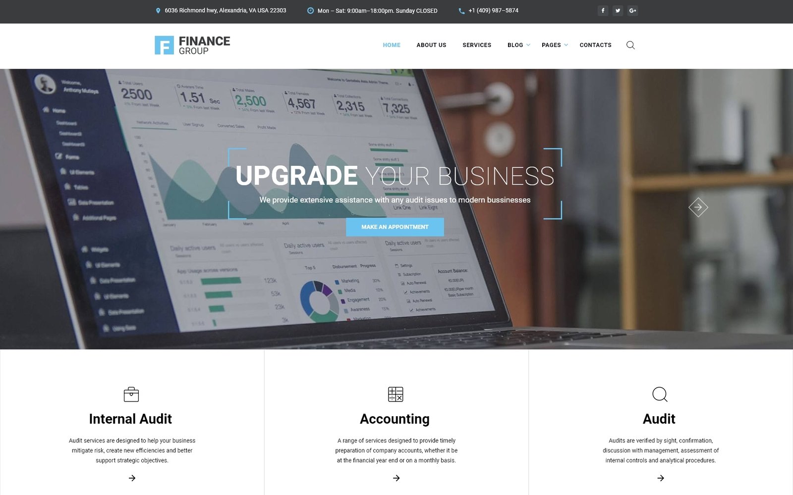 Modello Siti Web Responsive #67262 "Finance Group - Accounting & Audit Multipage HTML" - screenshot