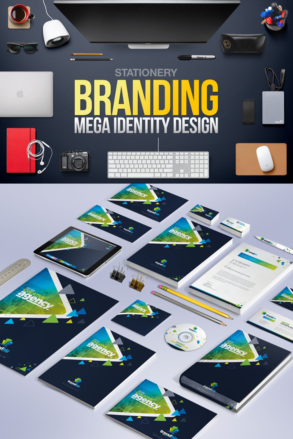 Plantilla De Identidad Corporativa "Stationery Branding Mega Identity Design" #67294