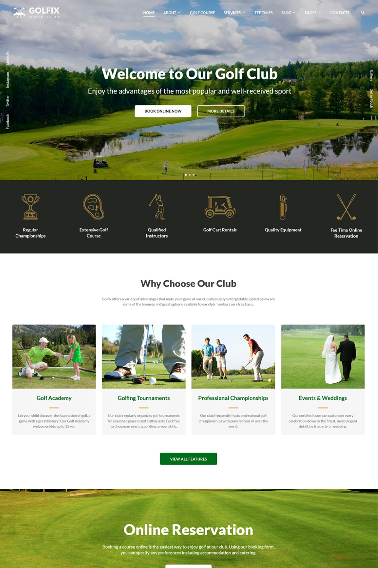 Plantilla Web "Golfix - Golf Club Multipage HTML" #67291