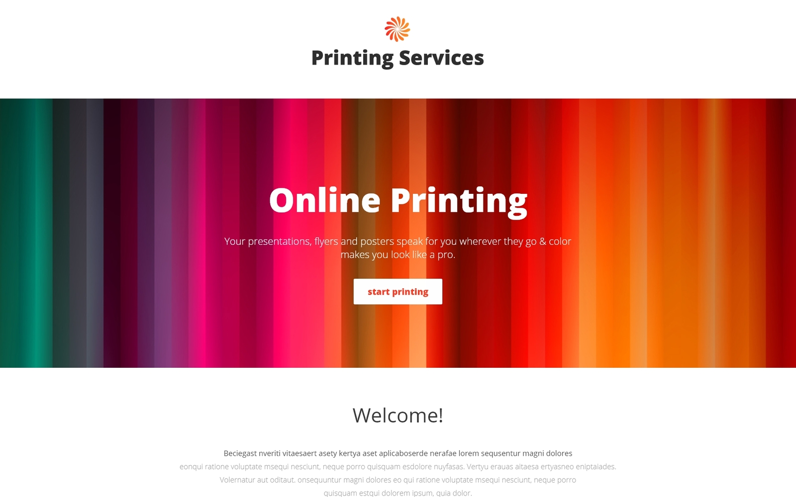 "Printing Services - Online Printing with Novi Builder" - адаптивний Шаблон цільової сторінки №67261