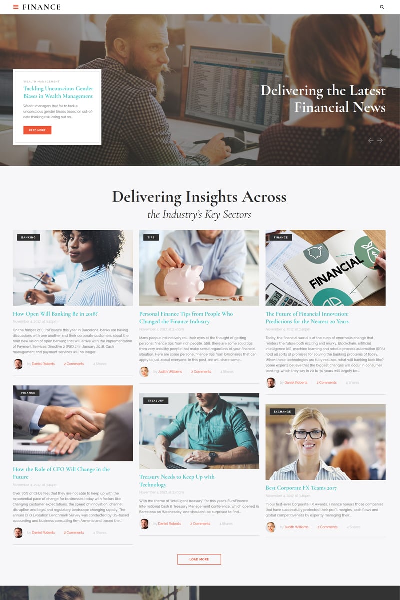 Responsive Finance - Financial Adviser Agency Multipage HTML Web Sitesi #67293 - Ekran resmi