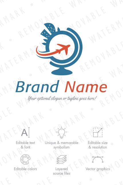 Template #67327 Globe Plane Webdesign Template - Logo template Preview