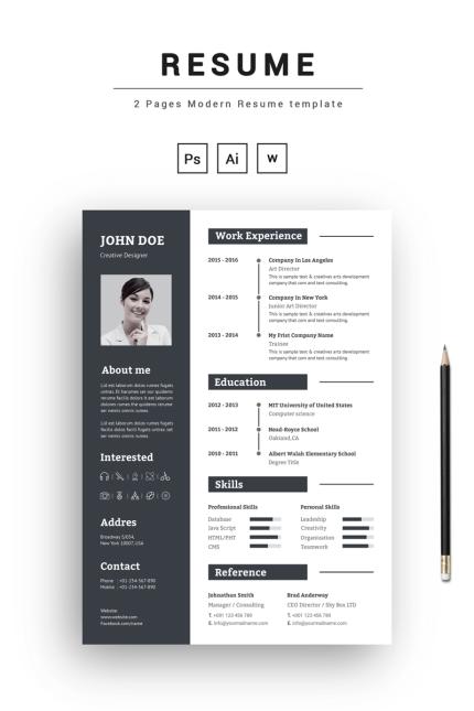 Template #67396 Resume Template Webdesign Template - Logo template Preview