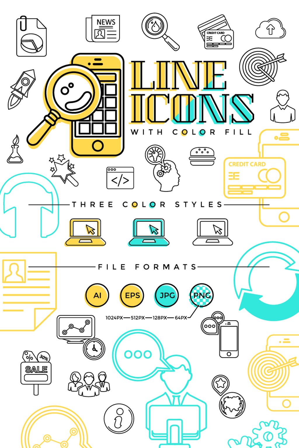 Line Iconset Template - screenshot