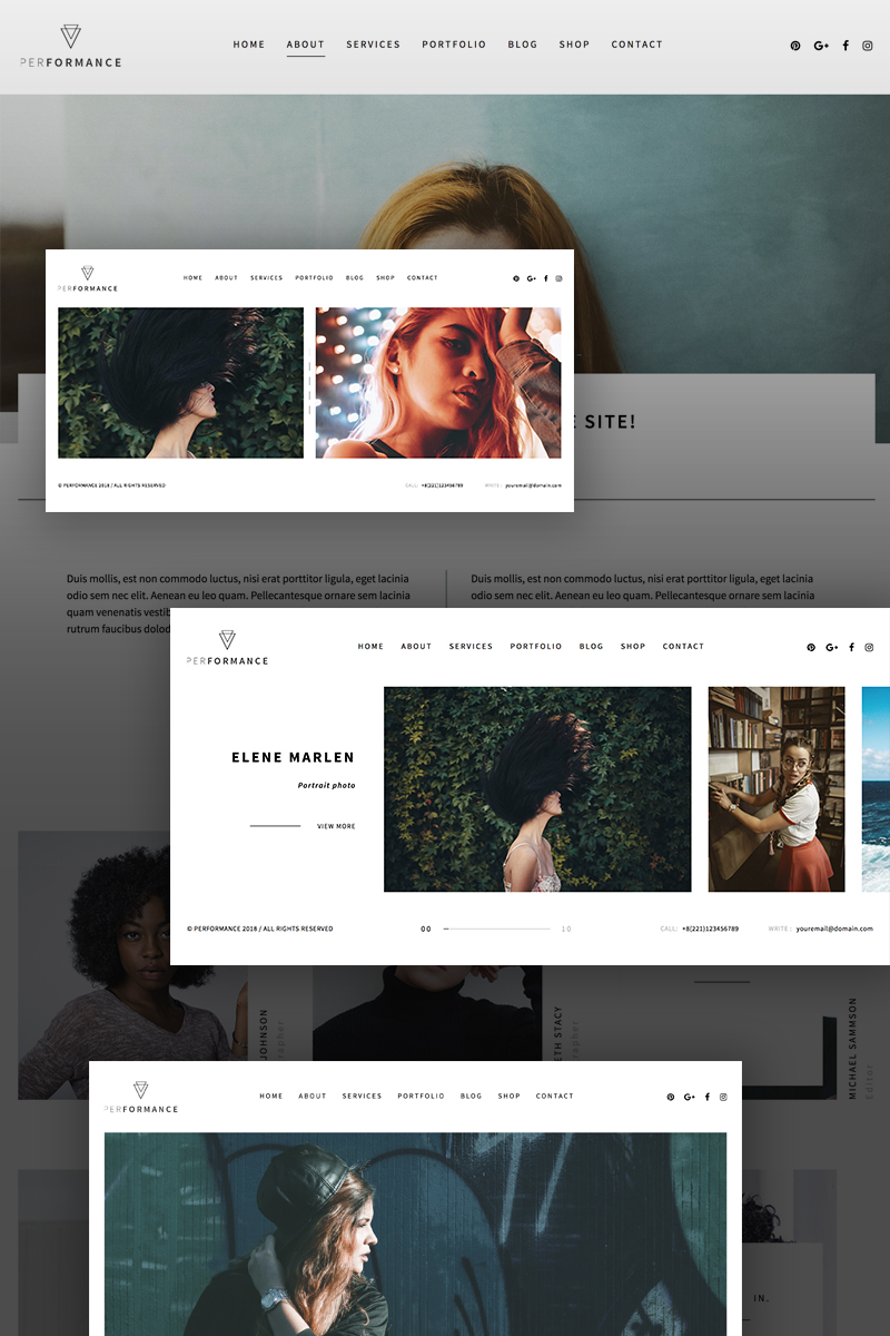 Performance Portraits Photography Tema WordPress №67313 - screenshot