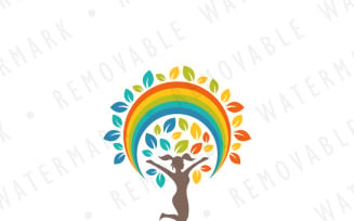 Rainbow Tree of Joy Logo Template