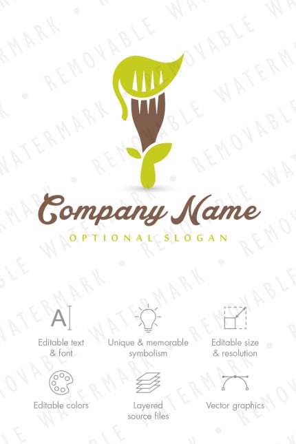 Template #67419 Green Plant Webdesign Template - Logo template Preview