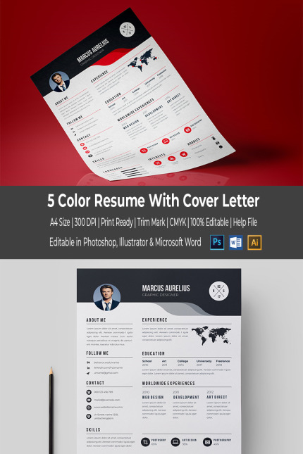 Template #67450 Resume Clean Webdesign Template - Logo template Preview