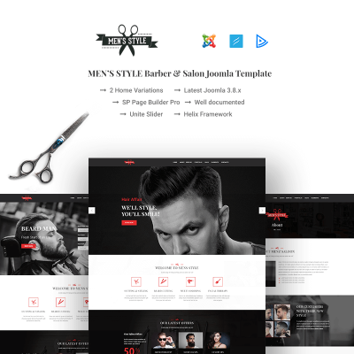 Bootstrap szablon Joomla MenzStyle - Barber & Salon #67459