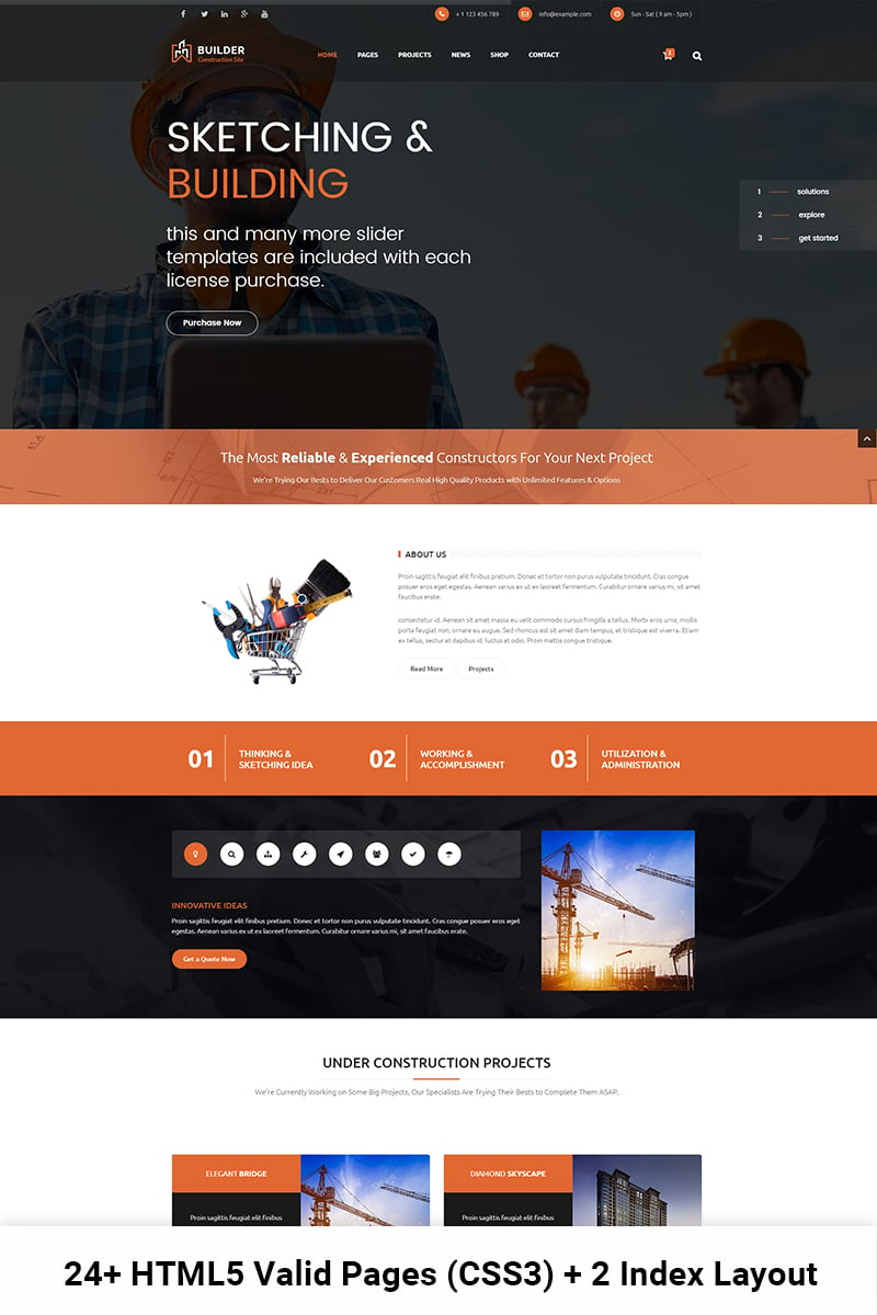 Builder - Construction and Building HTML Website Template #67401