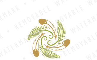Circle of Fern and Feathers Logo Template
