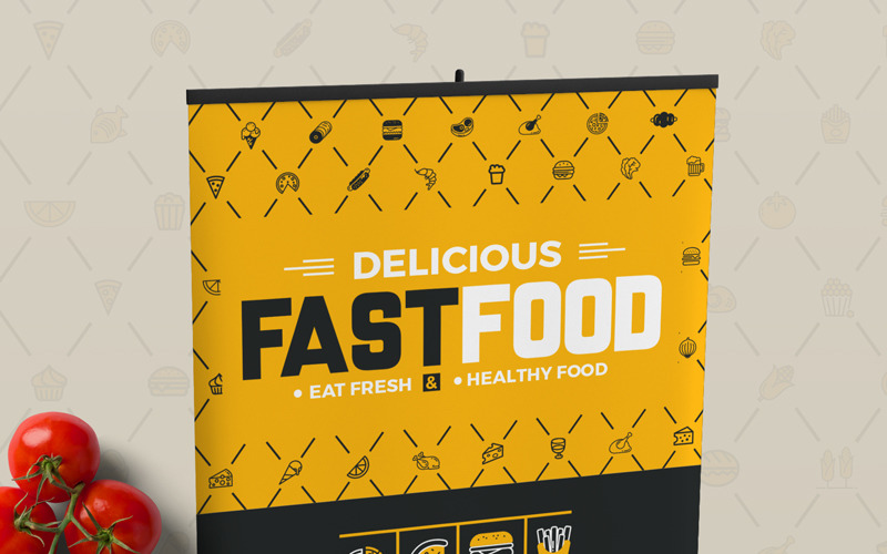 Digital Signage for Fast Food Agency | Billboard, Rollup Banner, Location Board, Promotional Counter, Shop Sign Corporate Identity